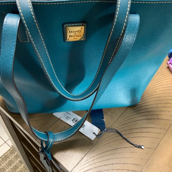 Dooney&Burke teal saffiano leather purse in UEC - Picture 6 of 12
